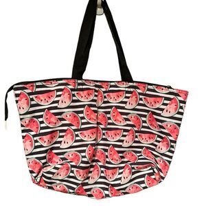 Watermelon Beach Tote Black & Pink All occasion Tote
